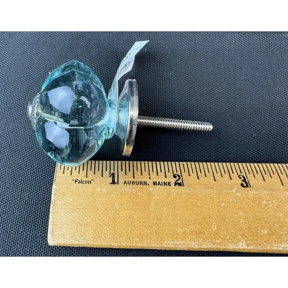 NWT Glass Drawer Pulls Clear Light Pink & Blue Dresser Kitchen Lot Of 4